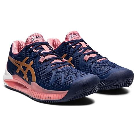 Asics Womens GEL-Resolution 8 Tennis Shoes - Peacoat/Rose Gold ...