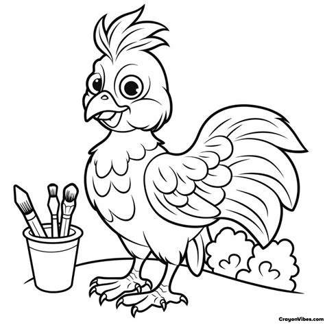 Chicken Coloring Pages Free Printable for Kids & Adults