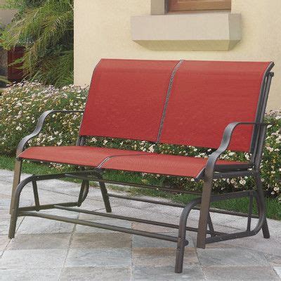 A&J Homes Studio Carey Outdoor Glider Bench Fabric: Red | Outdoor patio ...