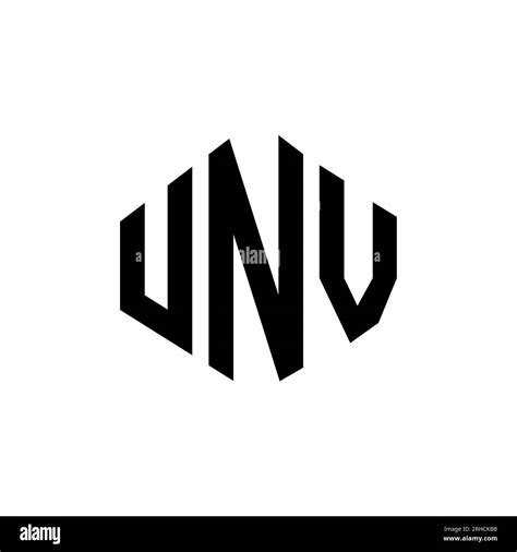 UNV letter logo design with polygon shape. UNV polygon and cube shape ...