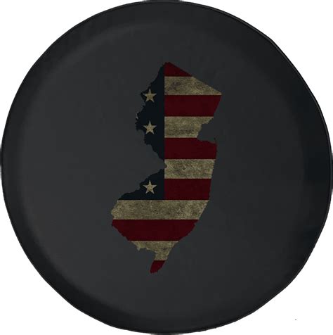 New Jersey -Distressed American Flag Spare Tire Cover Jeep RV - Walmart.com