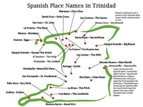 Pin by Jamie Joanna on Trinidad & Tobago | Spanish places, Trinidad map, Spanish names