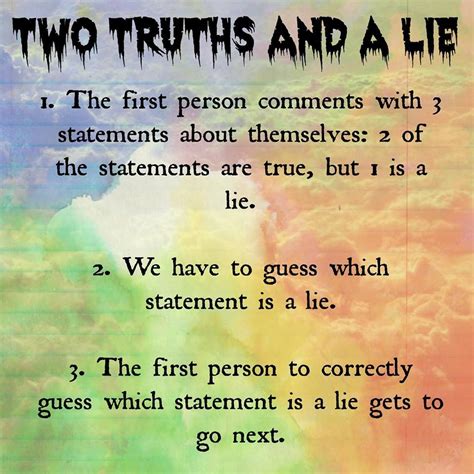 Two Truths and a Lie game | Let's Party!! | Pinterest | Fest og Ideer