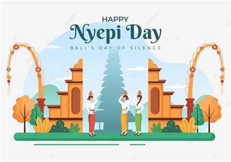 Nyepi Bali Vector Design Images, Happy Nyepi Day Or Bali Rsquo, S Silence For Hindu Ceremonies ...