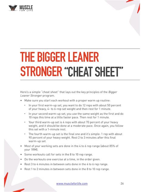 Bigger Leaner Stronger Workout Pdf - renewagri