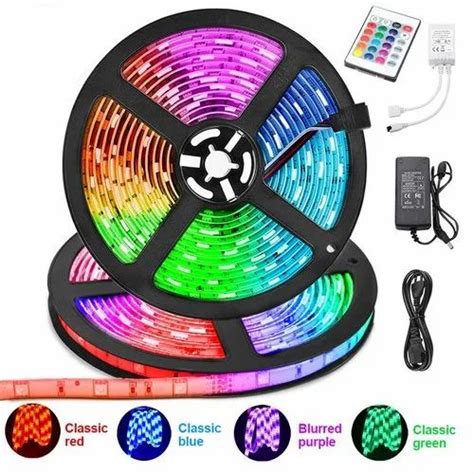 RGB Remote Control LED Strip Light- 16 Colors Changing, Waterproof (5-Meter) at Rs 290 | Tri ...