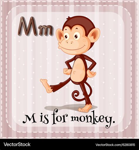 Flashcard m is for monkey Royalty Free Vector Image