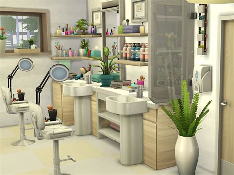 The Sims Resource - Sims 4 // Hair Studio with Cafe // no CC