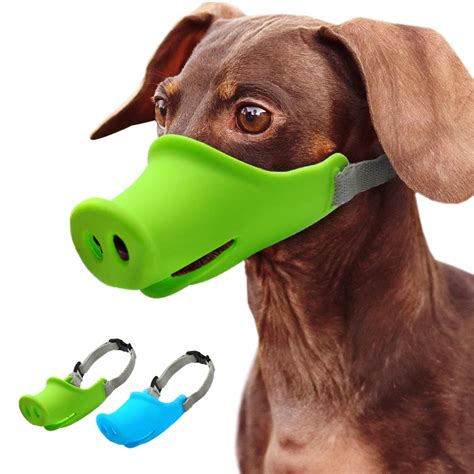 Breathable Cute Pig Dog Muzzle Silicone Anti bite Dog Muzzles Stop Bark Bite Mouth Mask ...