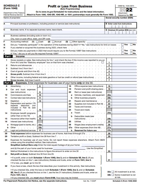 Irs Schedule C Form 2023 - Printable Forms Free Online