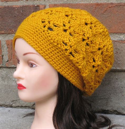 Crochet Hat Pattern - Lotte Slouchy Beanie Beret Hat Women Teen Fall ...