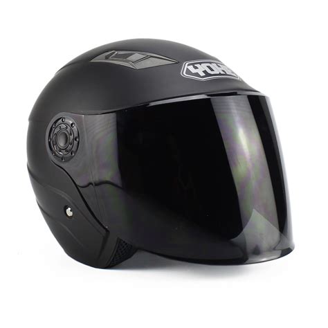 3 4 Open Face Motorcycle Protect Helmet with Full Face Shield Visor ...