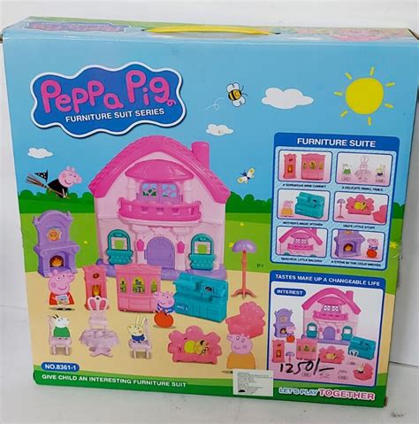 Peppa Pig Family Toy House Set with Complete Furniture and 4 Pig Family ...