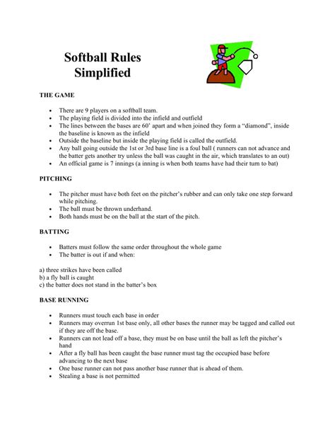 Softball Rules Simplified | Baseball Field | Softball