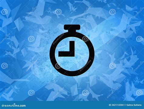 Timer Aesthetic Abstract Icon on Blue Background Stock Illustration ...