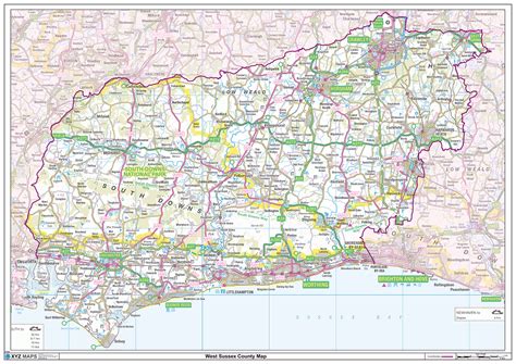 West Sussex County Map : XYZ Maps