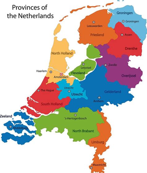 Netherlands provinces map - Map of Netherlands provinces (Western Europe - Europe)