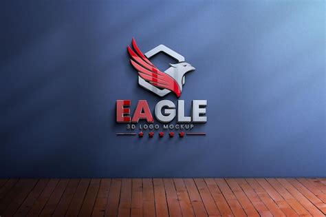 Premium PSD | Wall 3D Logo Mockup Template