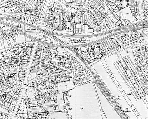 Map of Brixton area, 1870, Brixton, Lambeth, London, SW9 and SW2