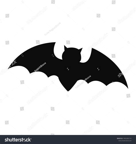 Bat Silhouette Black On White Background Stock Illustration 1965283114 ...