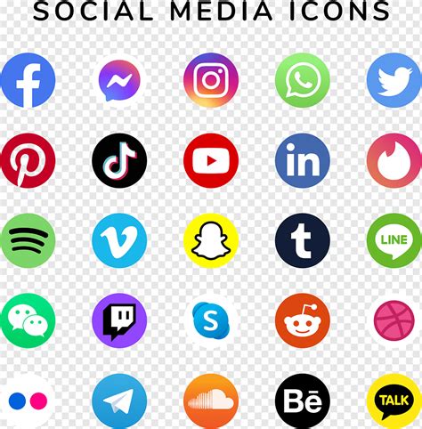 Ikon media sosial diatur dengan facebook, instagram, twitter, tiktok, logo youtube, png | PNGWing