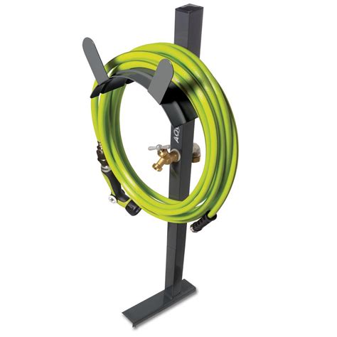 Sun Joe Aqua Joe 125 ft. Capacity Garden Hose Stand with Brass Faucet-SJ-SHSBB-GRY - The Home Depot