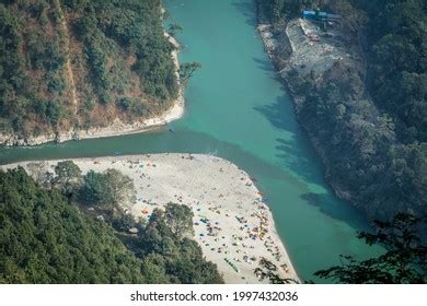 Aerial View Triveni Sangam Where Teesta Stock Photo 1997432036 ...