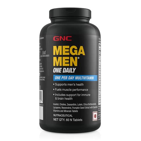 GNC Mega Men One Daily Multivitamin for Men, 60 Count, Take One A Day for 19 Vitamins and ...