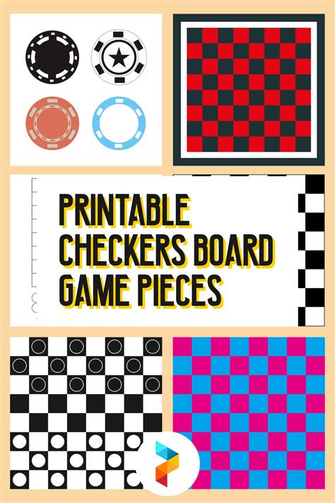 Checkers Board Game Pieces - 6 Free PDF Printables | Printablee