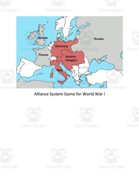 Alliance System Game for World War I by Teach Simple