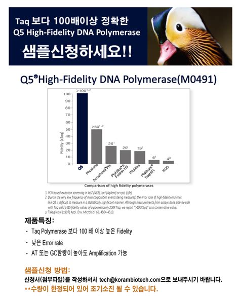 NEB "Q5 High Fidelity DNA Polymerase" 샘플 신청하세요! > BRIC