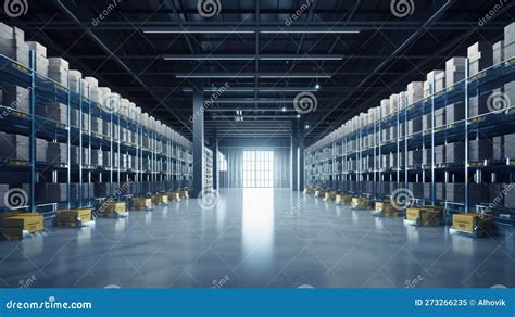 Interior of a Modern Warehouse Stock Illustration - Illustration of parking, gate: 273266235