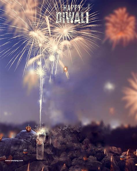 Happy diwali fireworks editing background