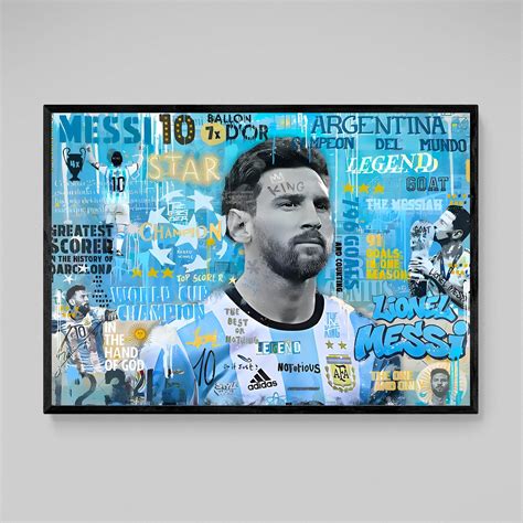 Lionel Messi Graffiti Wall Art | Luxury Art Canvas