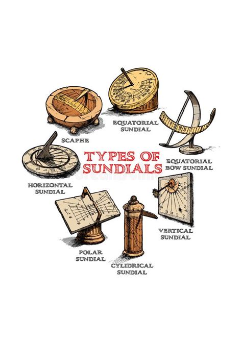 Set of different sundials stock vector. Illustration of icon - 169620056