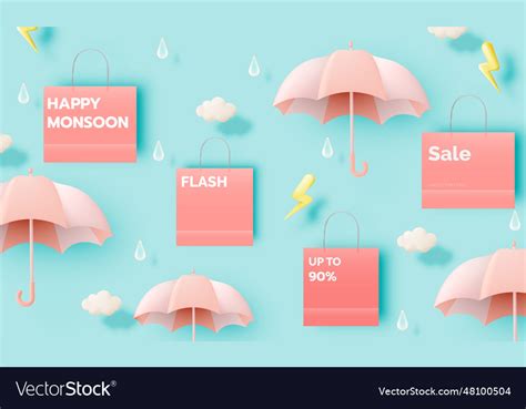 Cute umbrella for monsoon season Royalty Free Vector Image