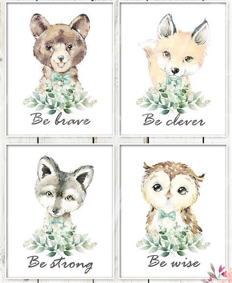 Eucalyptus Woodland Animal Nursery Art / Printable Nursery Set | Etsy