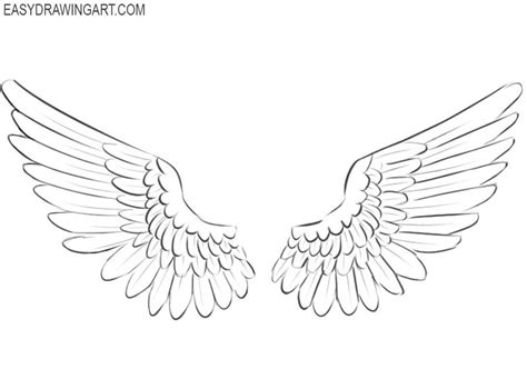 How to Draw Wings Easy | Easy Drawing Art | Wings drawing, Angel wings ...