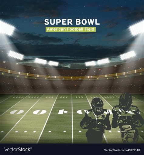 Super bowl american stadium field football game Vector Image