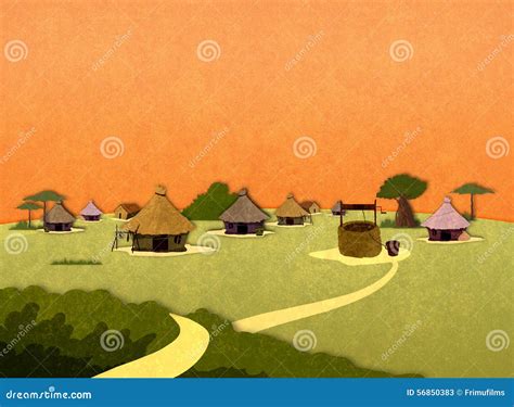 African Village Houses. Stock Illustration - Image: 56850383