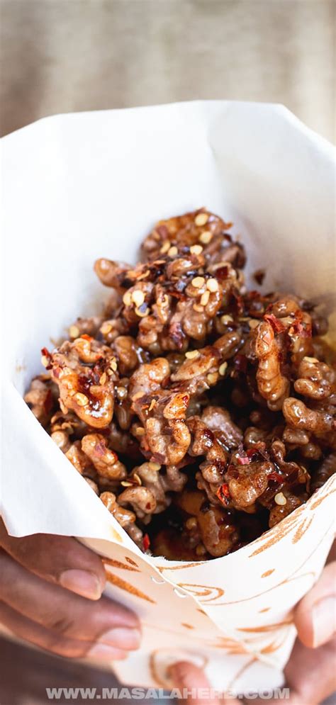 Spiced Roasted Walnuts with Honey Recipe [Oven roasted] | Masala Herb