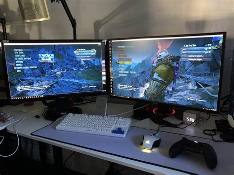 PC Master Race. Dual Monitor. Gaming PC Setup. Gaming Desk. Xbox ...