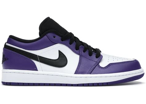 Jordan 1 Low Court Purple White Men's - 553558-500 - US