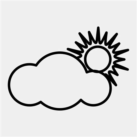 Icon partly cloudy. Weather elements symbol. Icons in line style. Good ...