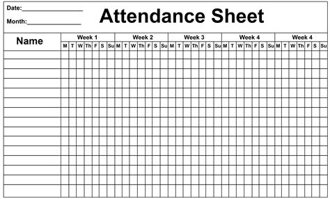 2020 Attendance Tracker Template | Calendar Template Printable