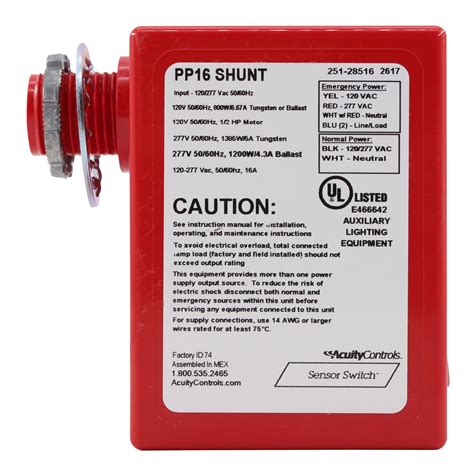 Sensor Switch PP16-SHUNT Emergency Bypass Shunt Relay Power Pack, 120/277V - Walmart.com ...