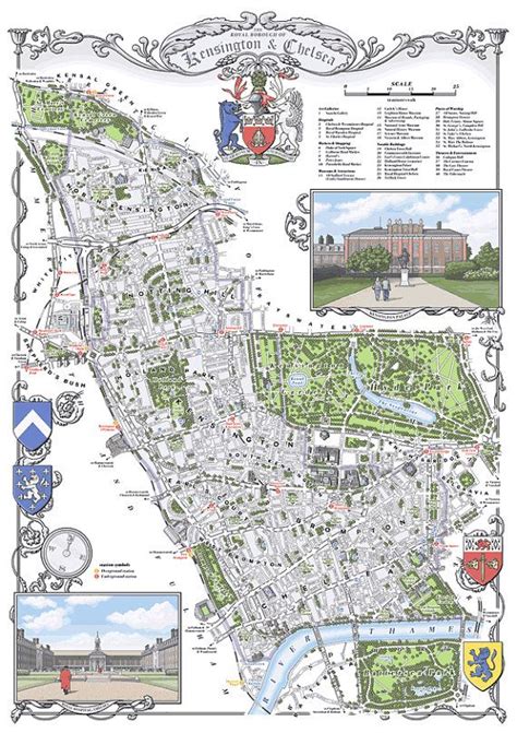 Kensington & Chelsea london Borough Illustrated Map Giclee | Etsy UK | Illustrated map ...