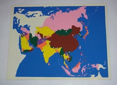 The Materials Company of Boston : Puzzle Map of Asia : Montessori Materials