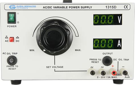 Global Specialties 1315D AC/DC Power Supplies | TechEdu