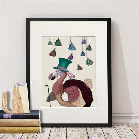 Alice in Wonderland Print Dodo and Teacups Dodo Bird Print Dodo Bird ...